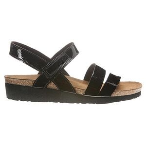 Like New! Naot Kayla Black Patent Leather Sandals size 36